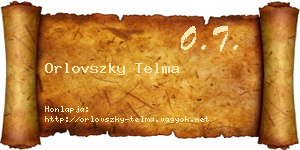 Orlovszky Telma névjegykártya